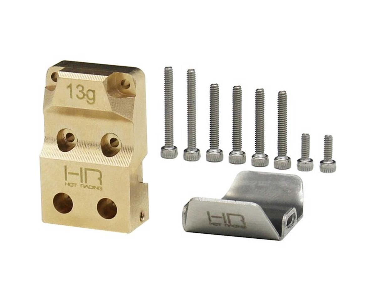Hot Racing Axial SCX24 Brass Differential Cover w/Stainless Axle Skid Plate 13g)