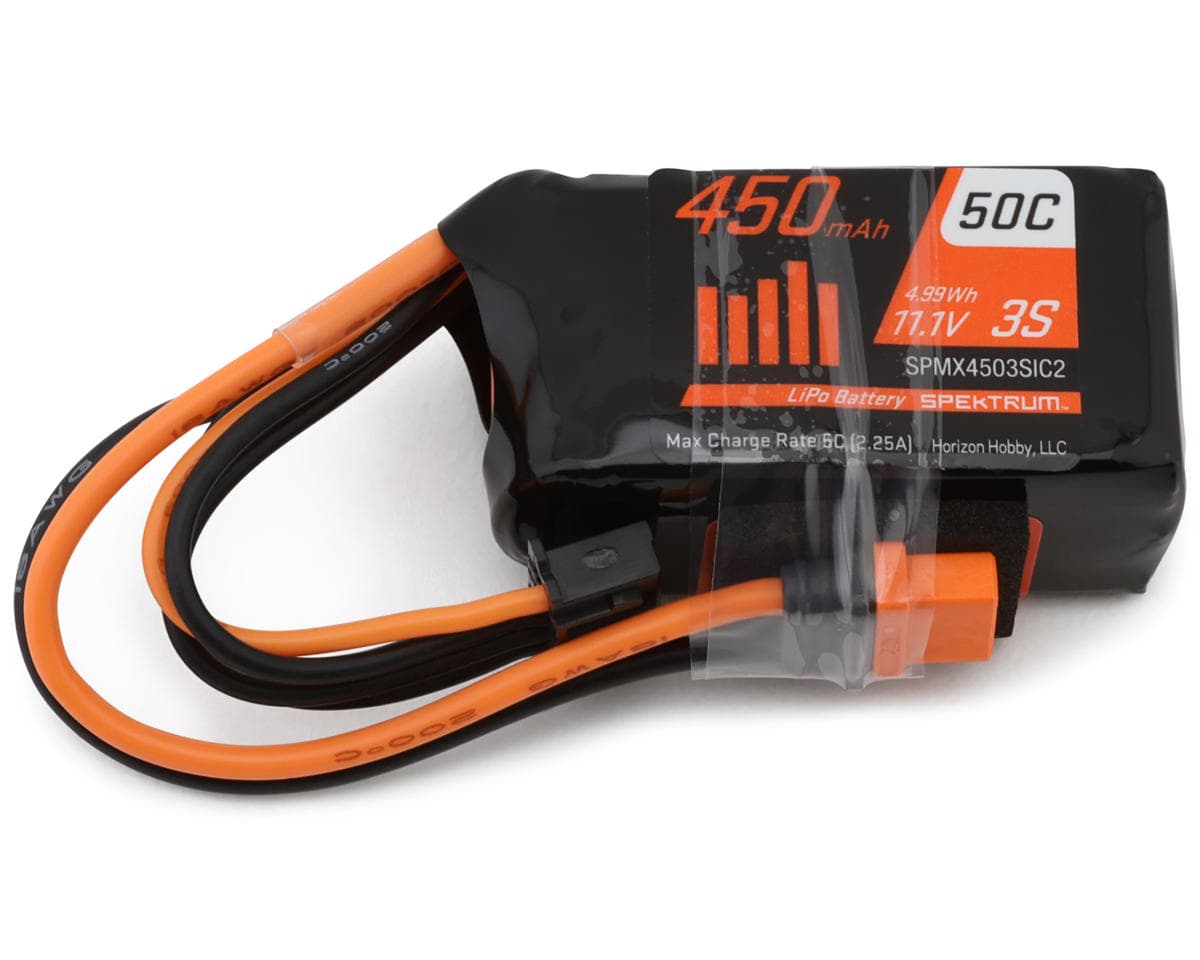 Spektrum RC 3S Smart LiPo Battery 50C (11.1V/450mAh) w/IC2 Connector