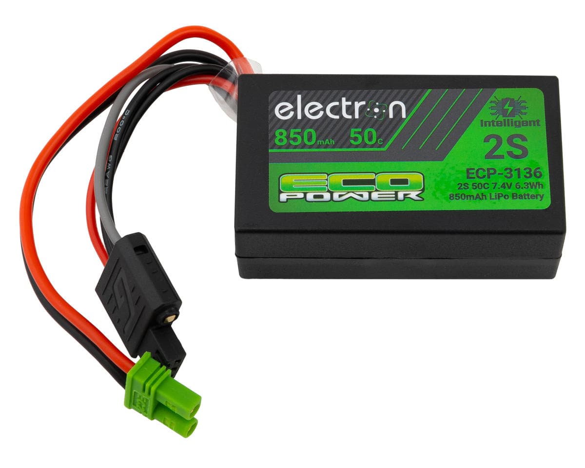 EcoPower "Electron" 2S 50C Intelligent LiPo Battery w/EC2 Connector (7.4V/850mAh) (For: Losi™ Minis)