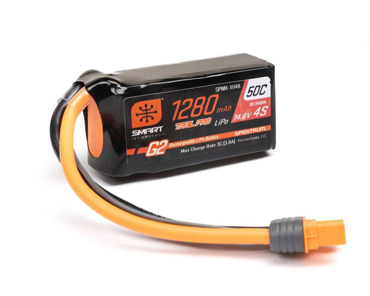Spektrum RC 4S 50C Smart G2 Trail Pro LiPo Battery Pack (14.8V/1280mAh) w/IC3 Connector