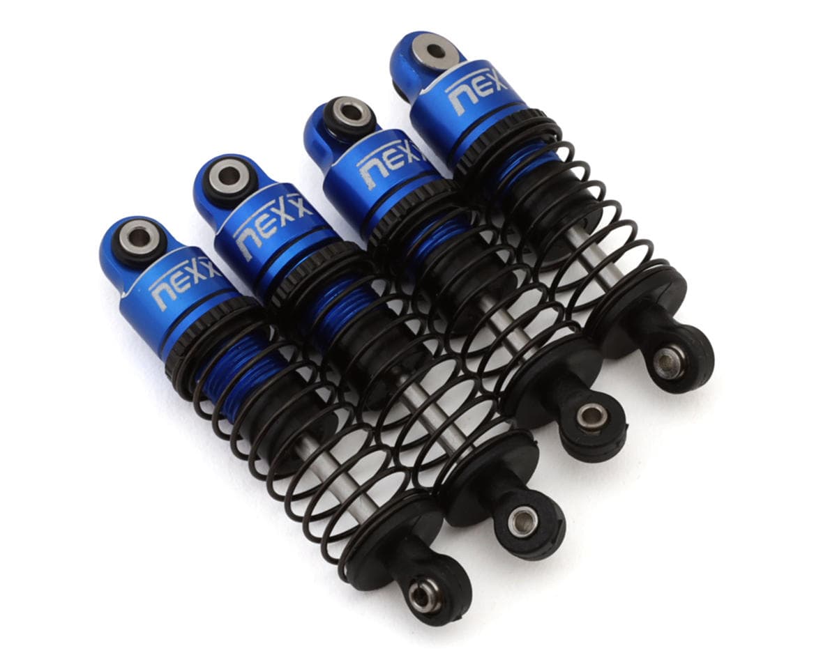 NEXX Racing Losi™ Micro-B Pre-Assembled Aluminum Oil-Filled Shocks (Blue) (4) (Front & Rear)