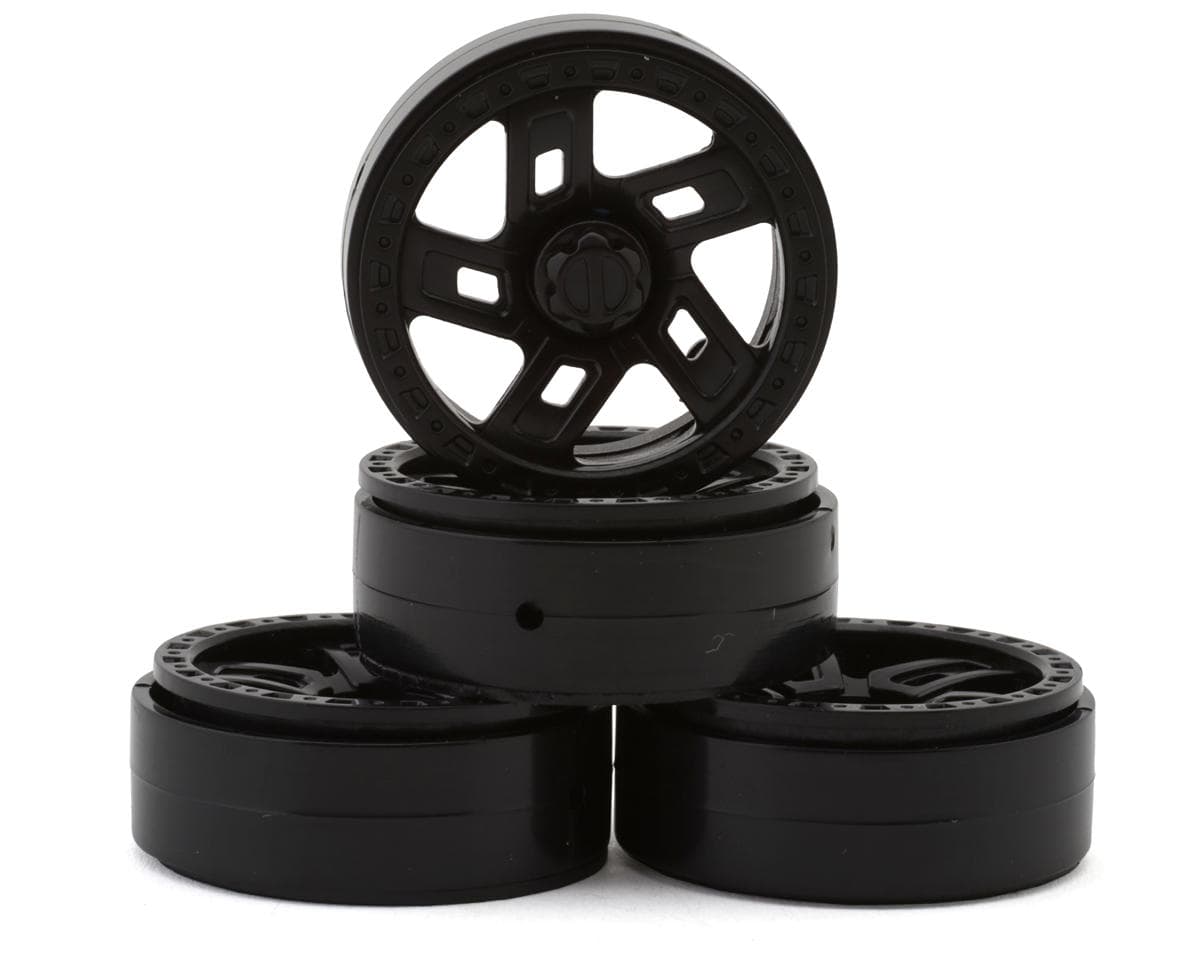 HobbyPlus CR18 Evo 1.2" Micro Composite Crawler Beadlock Wheels (Black) (4)