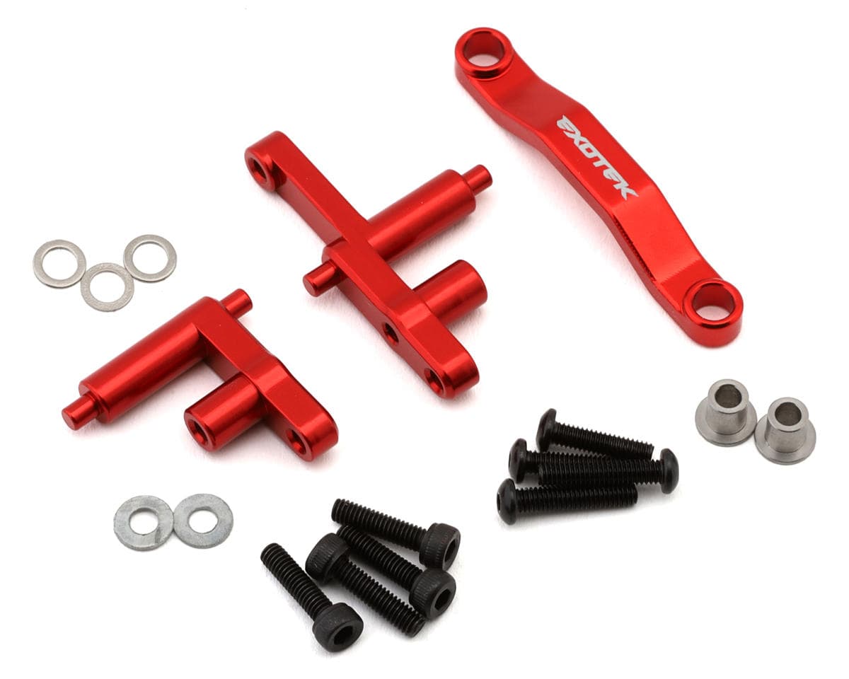 Exotek Arrma Grom/Losi NASCAR HD Aluminum Steering Bellcrank Set (Red)