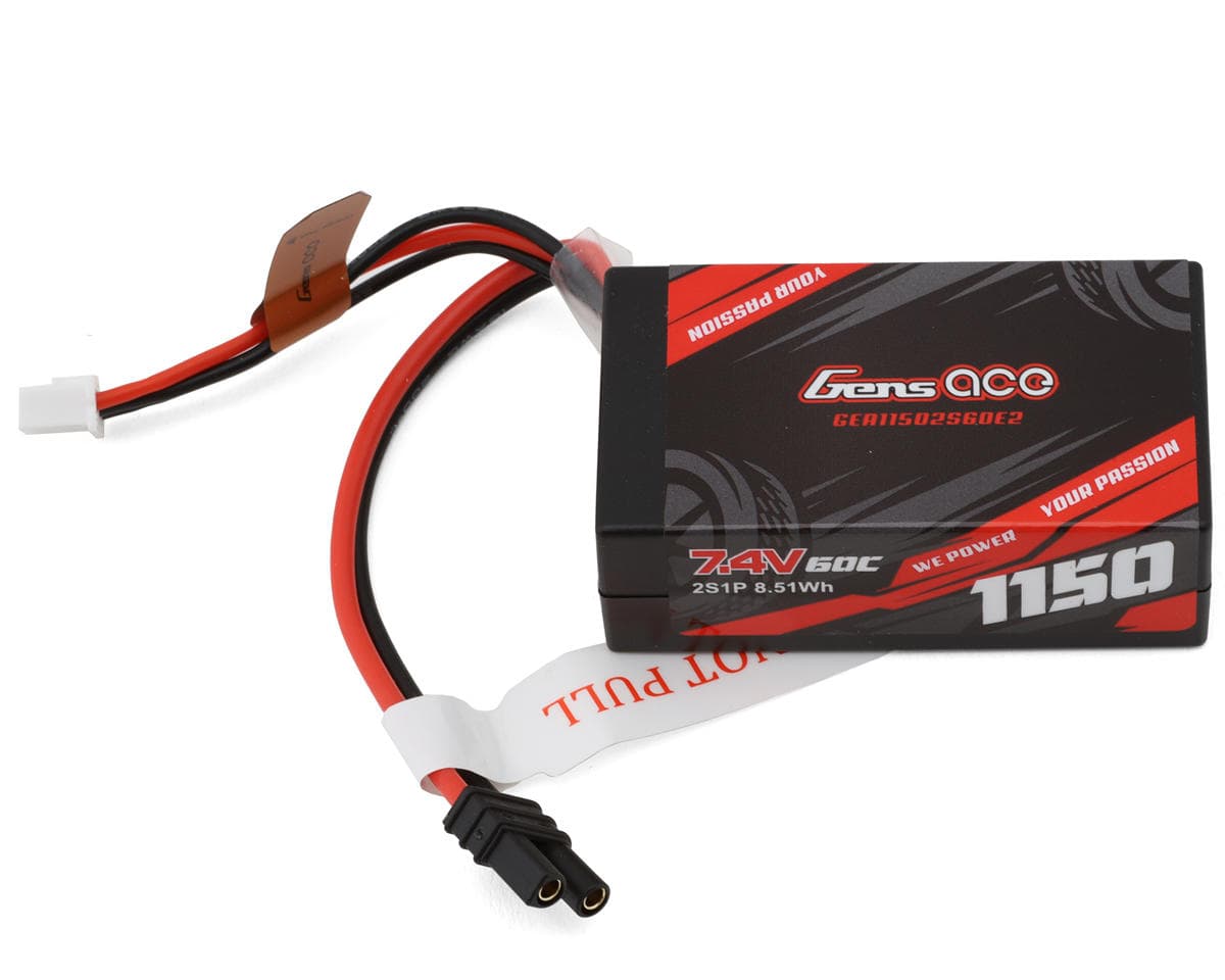 Gens Ace 2S 60C Hardcase LiPo Battery Pack (7.4V/1150mAh) w/iEC2 Connector