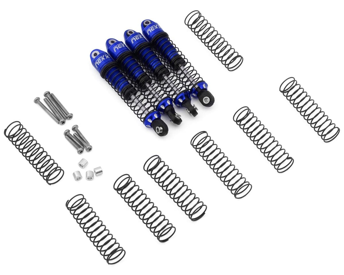 NEXX Racing Redcat MT-18 59mm Long-Travel Aluminum Oil-Filled Shocks (Blue) (4)