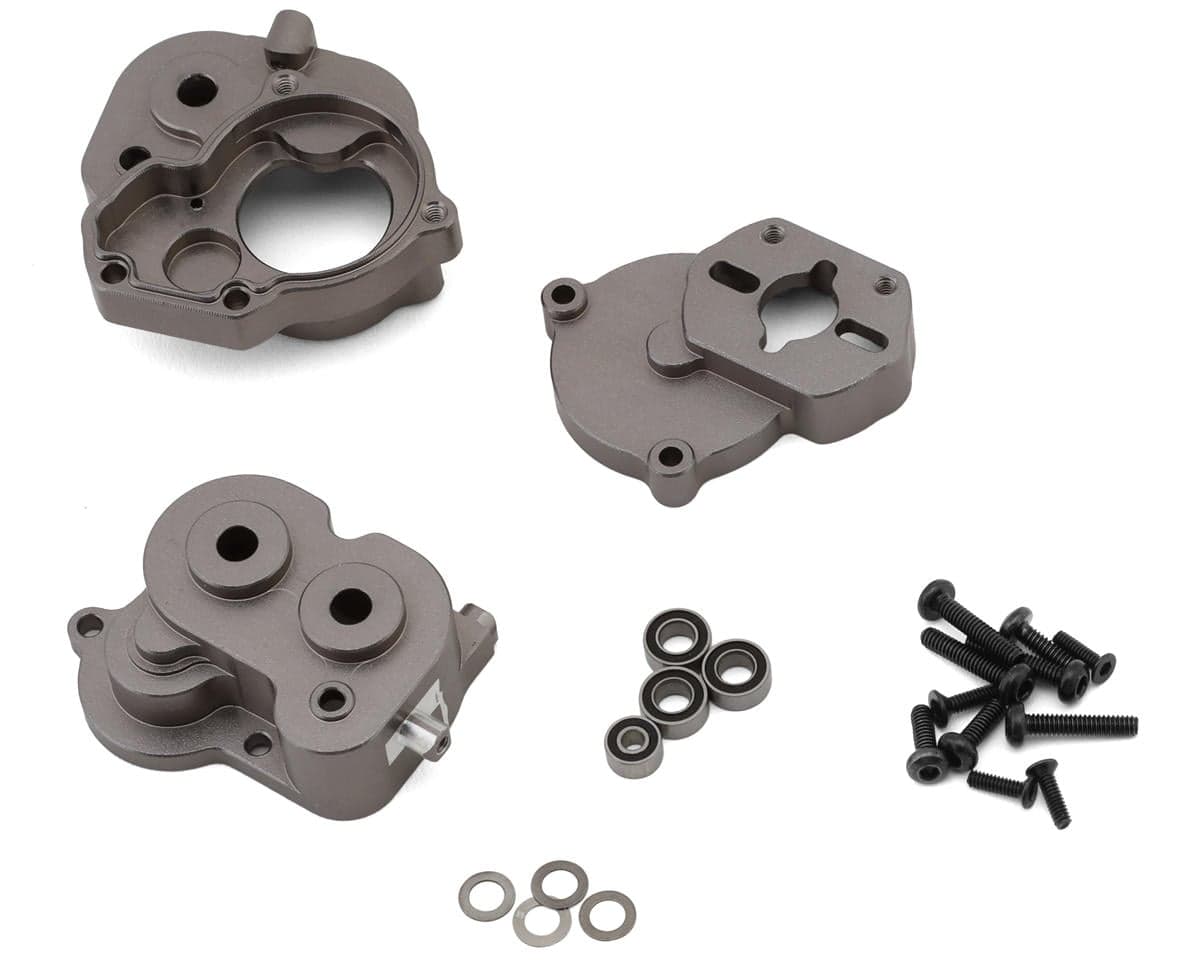 HobbyPlus CR-18P Aluminum Transmission Gearbox Set (Grey)