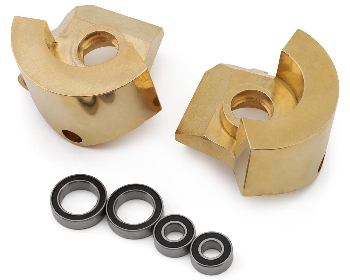 Team Ottsix Racing Wizard C2 Brass Steering Knuckles (2) (120g ea) (Straight Axle)
