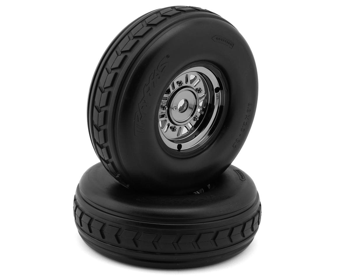 Traxxas Arrow Front Pre-Mounted Tires w/Funco Wheels (Black Chrome) (2)