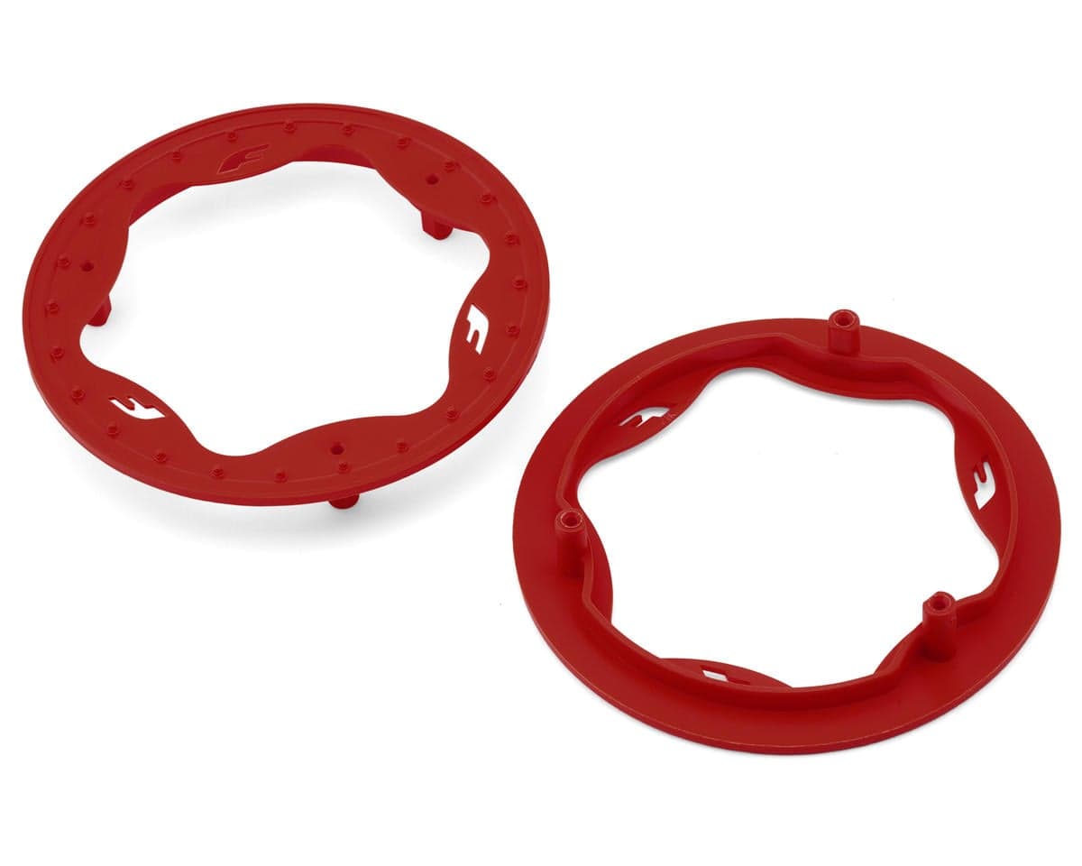 Traxxas Funco Pro Scale Sand Car 3.5" Front Wheel Beadlock Rings (Red) (2)