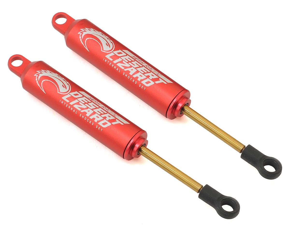 Yeah Racing Aluminum Desert Lizard Two Stage Internal Spring Shocks (Red) (2) (100mm)