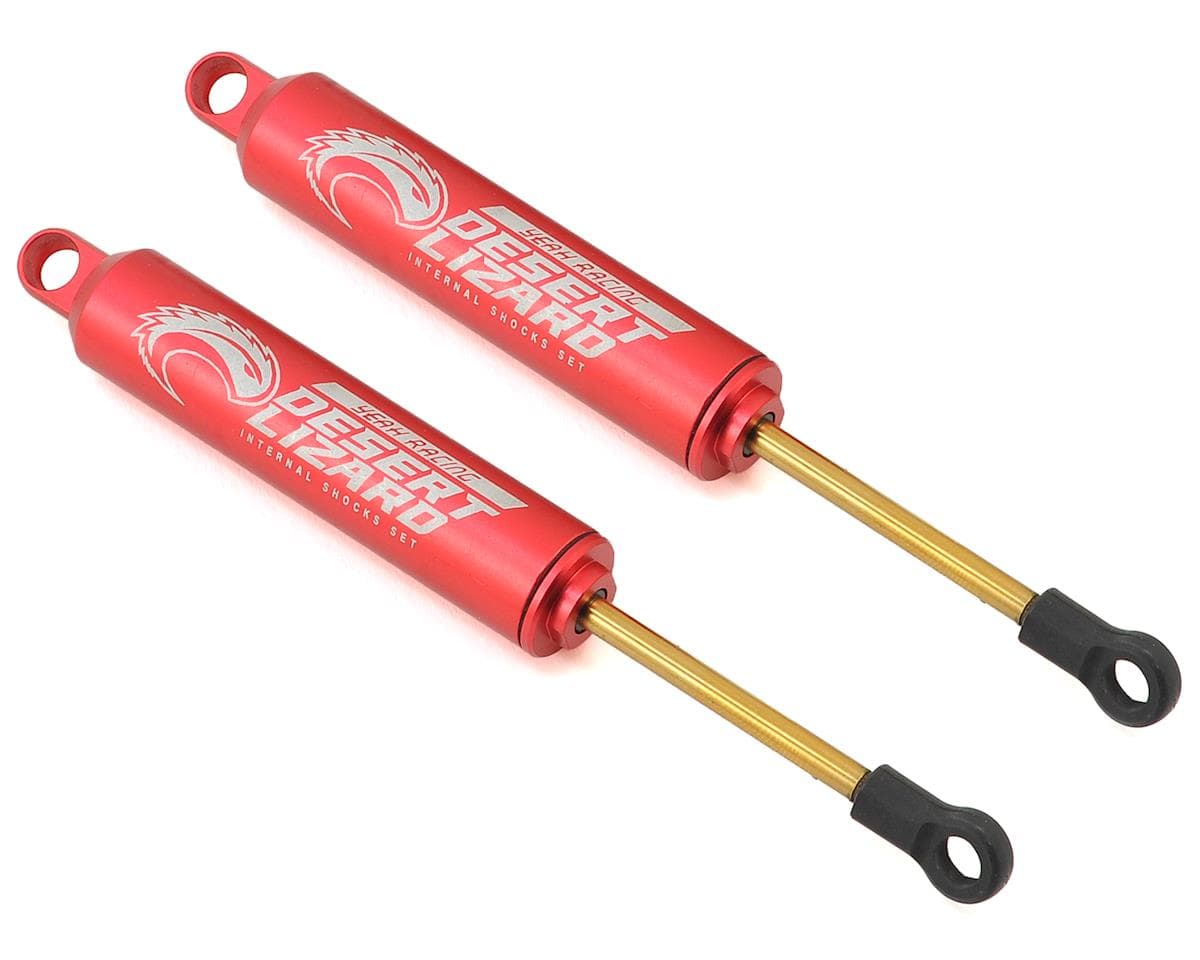Yeah Racing Aluminum Desert Lizard Two Stage Internal Spring Shocks (Red) (2) (110mm)