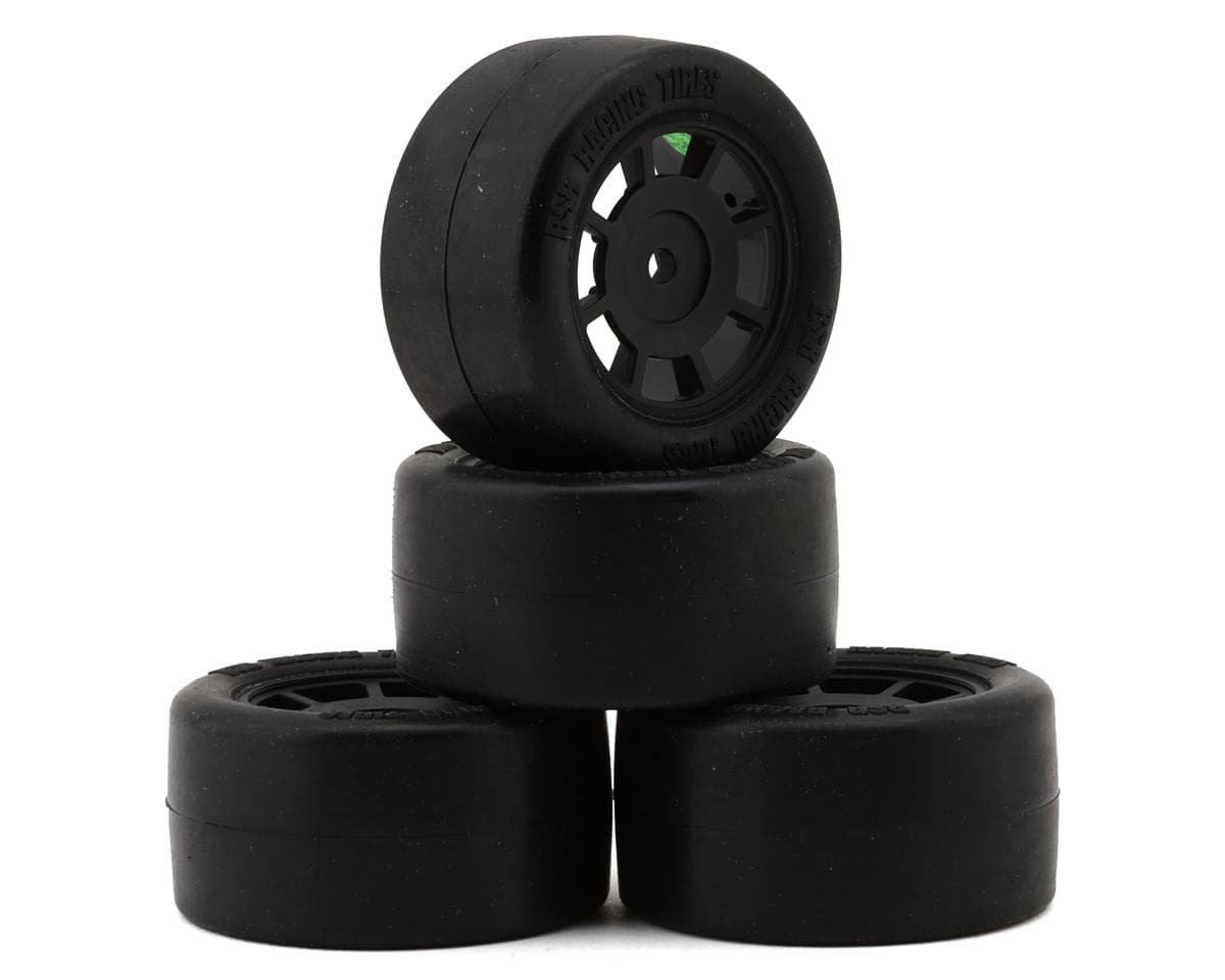 BSR Racing 1/12 Race Radial Pre-Mounted Rubber Carpet Tires (4) (28 Shore)