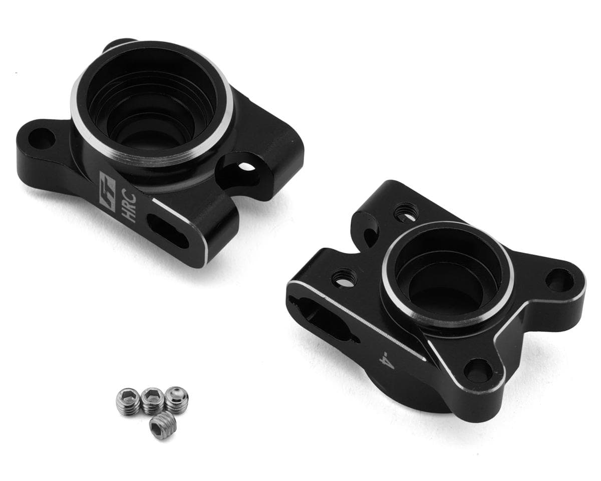 Team Associated RC10B7 Factory Team Aluminum Rear HRC Hub Set (Black) (2) (-4mm)