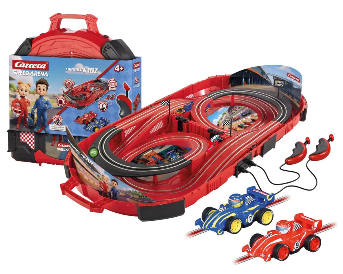 Carrera Speed Arena Formula Kidz 1/50 Slot Car Racing Track Set w/Fireflash & Thunderbold Cars