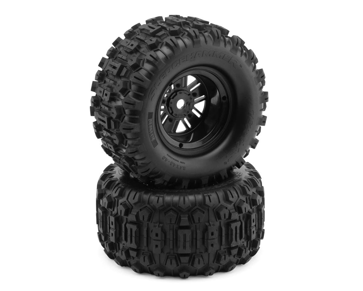 Traxxas Funco® Pro Scale® Sand Car Sledgehammer Belted Rear Pre-Mounted Tires (Black) (2) w/Funco Wheels