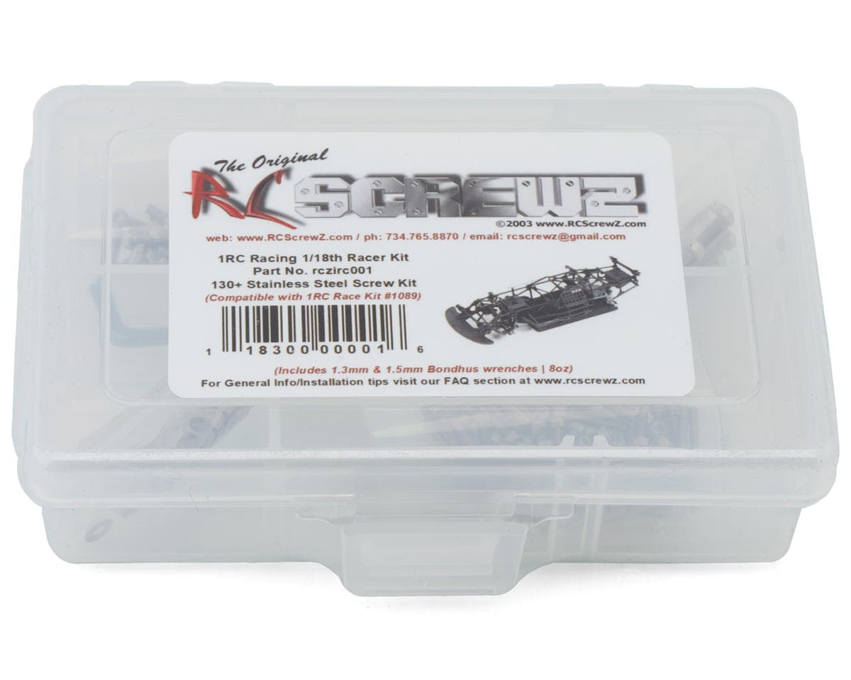 RC Screwz 1RC Racing 1/18 2WD Oval Racer Stainless Steel Screws Kit