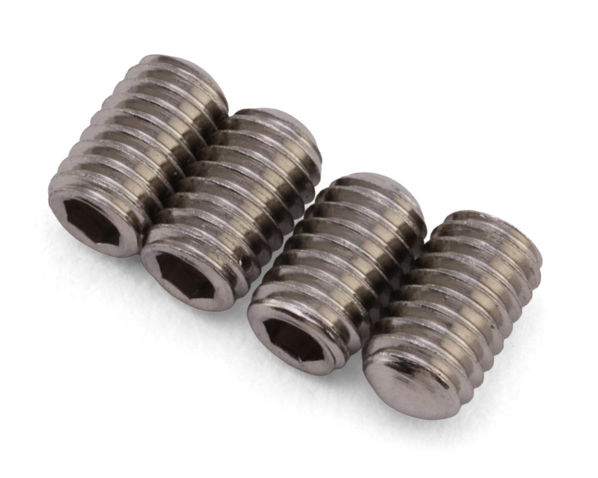 CRC 3x4mm Round Tip "Chrome Domes" Set Screws (4)