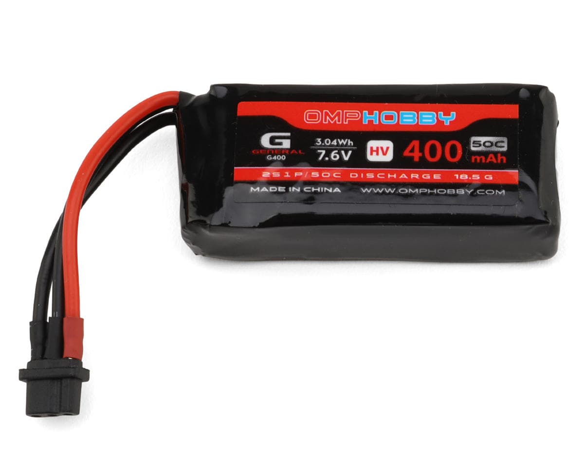 OMPHobby 2S LiHV Battery 50C (7.6V/400mAh) w/XH Connector