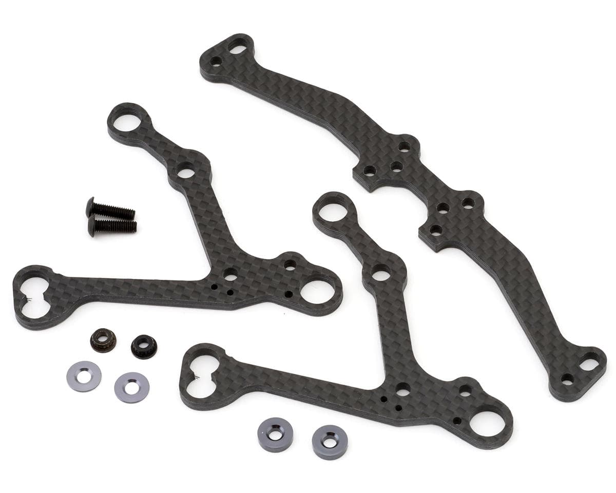 Schumacher Mi10 Carbon Fiber Rear Adjustable Inboard Toe Suspension Arms & Mount Set
