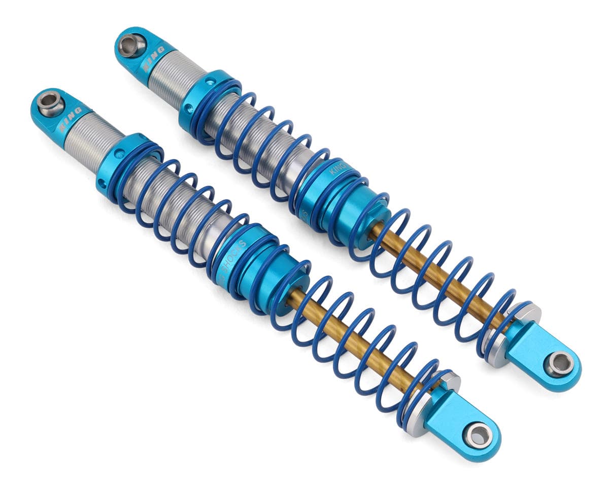 RC4WD King Off-Road Racing Aluminum 1/10 Rock Crawler Dual Springs Oil Shocks (110mm) (Silver/Blue) (2)