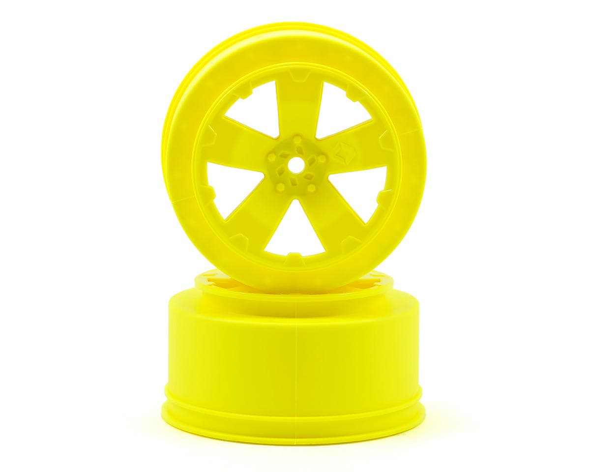 Avid RC 12mm Hex "Sabertooth" Short Course Wheels (Yellow) (2) (22SCT/TEN-SCTE)