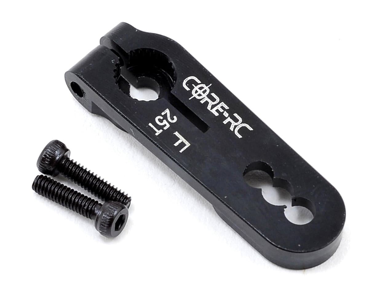 Core-RC Aluminum Short Servo Arm (Black) (25T-Futaba, Savox, ACE)