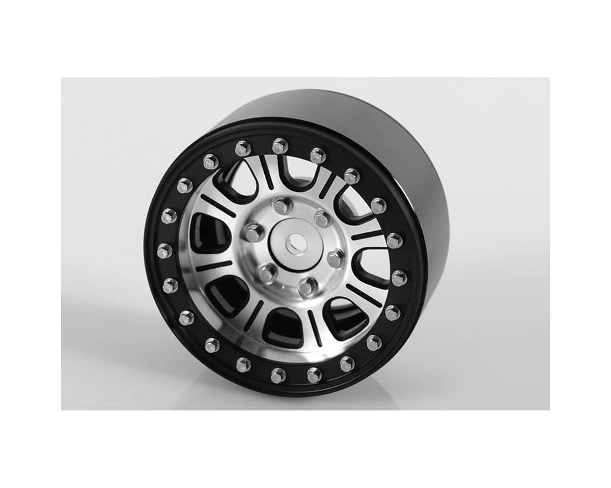 RC4WD Raceline Monster 1.9" Aluminum Beadlock Crawler Wheels (4) (Silver/Black)