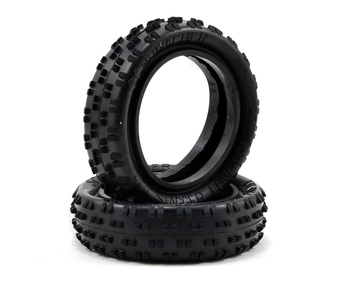 Schumacher "Cut Stagger" Low Profile 2.2" 1/10 2WD Buggy Front Turf Tires (2) (Silver)