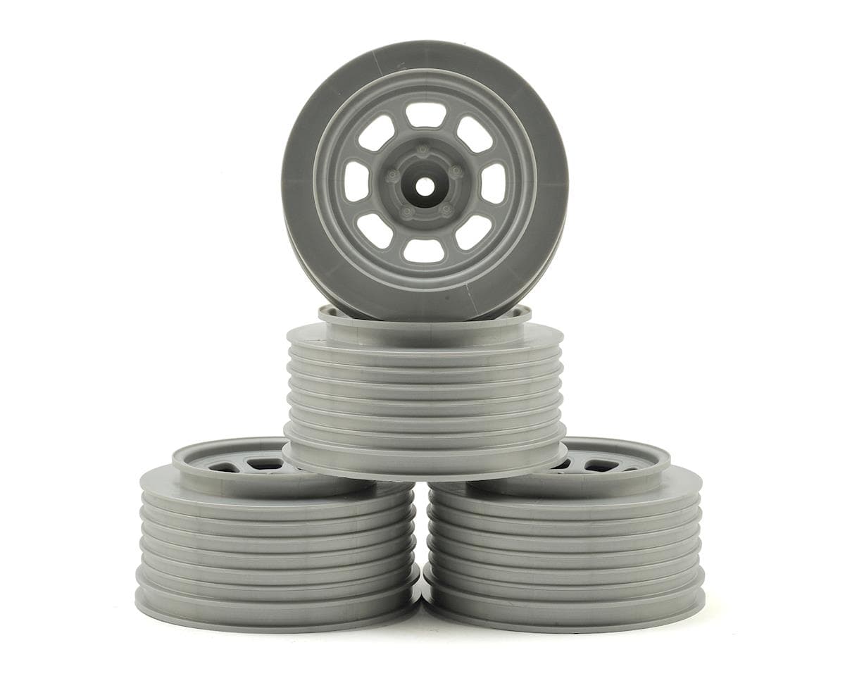DE Racing Speedway Short Course Wheels (Silver) (4) (21.5mm Backspace) (Slash Rear) w/12mm Hex