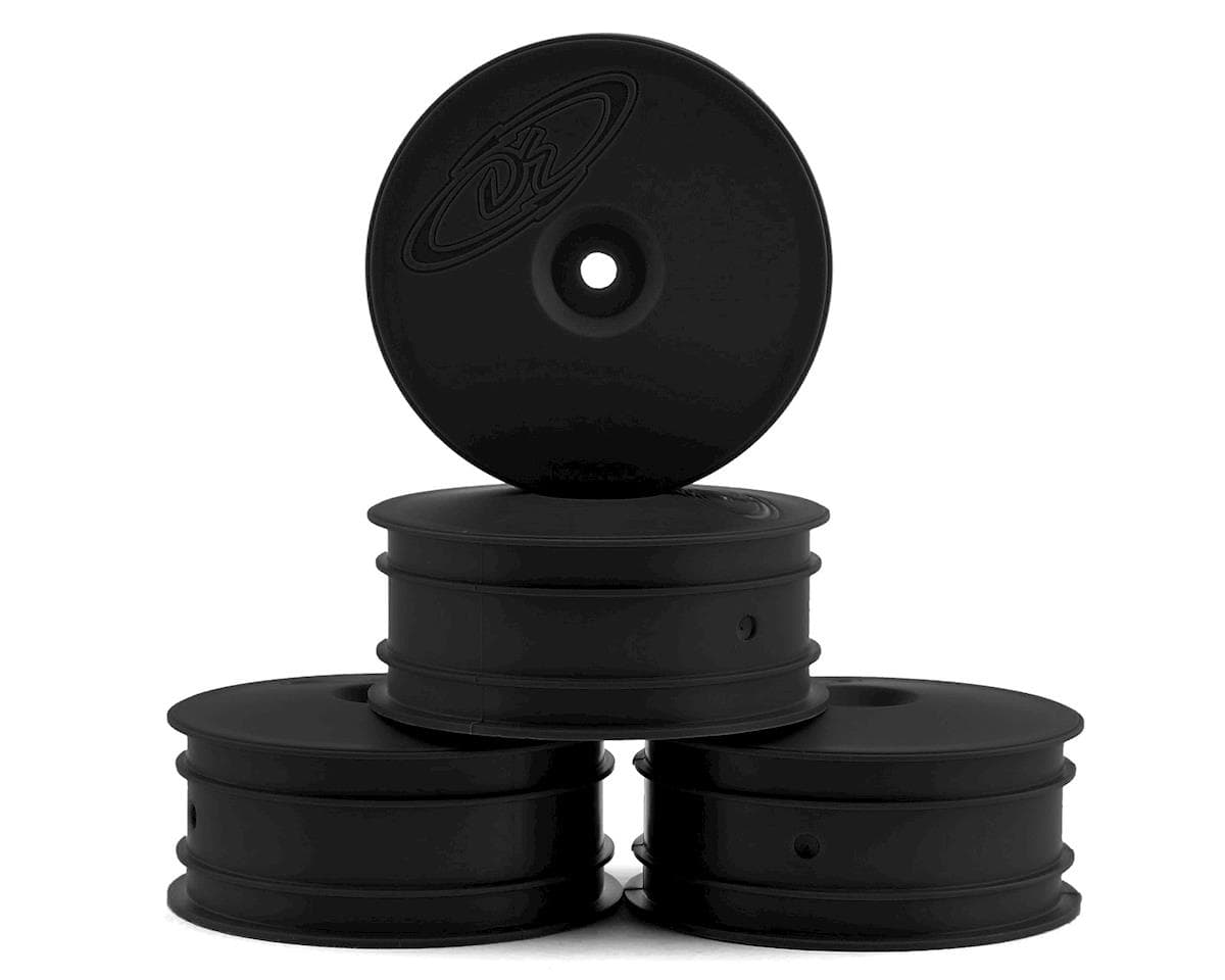 DE Racing Speedline 2.2 4WD Buggy Front Wheel (4) (Black) (22-4/EB410) w/12mm Hex