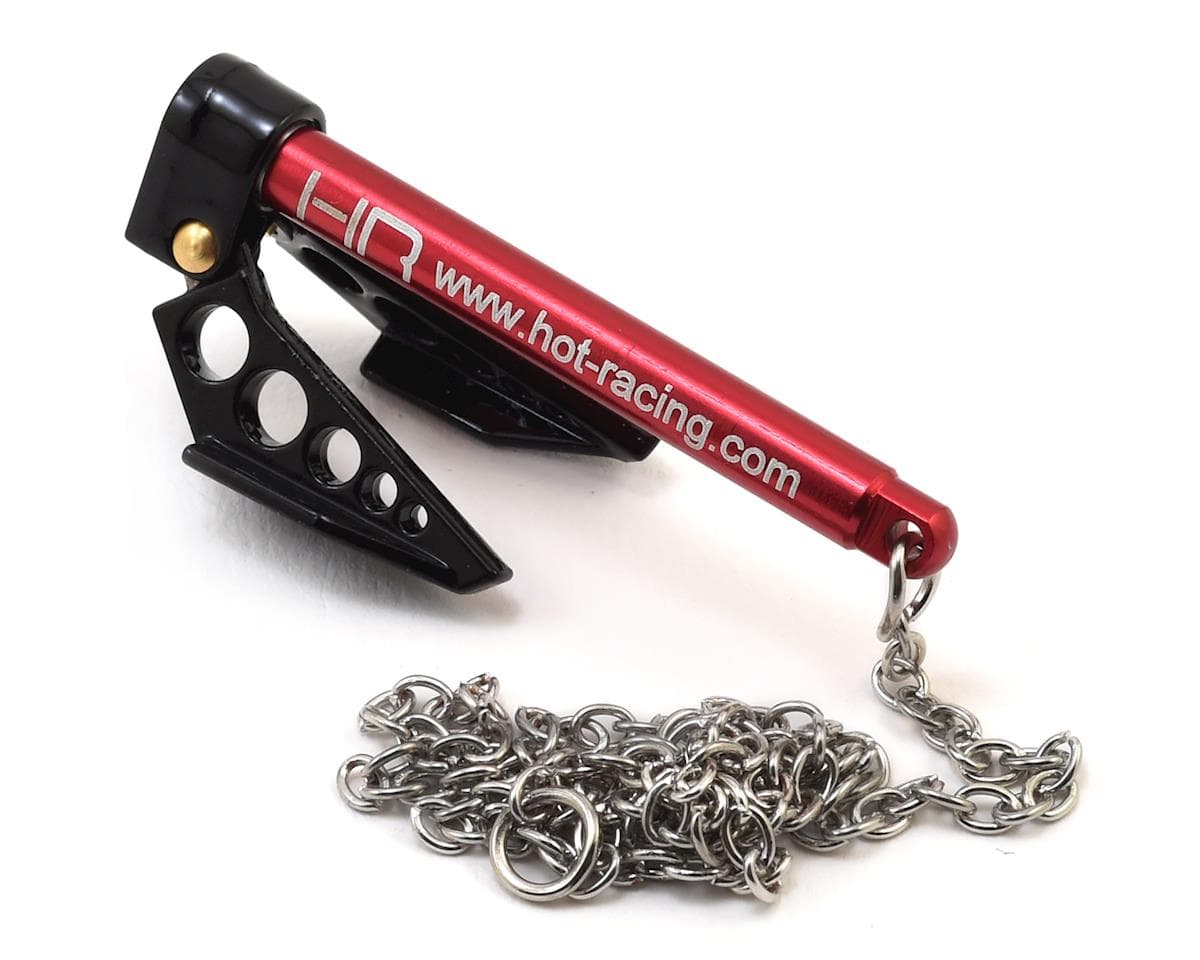 Hot Racing 1/10 Scale Portable Fold Up Winch Anchor (Black/Red) (Miniature Scale Accessory)