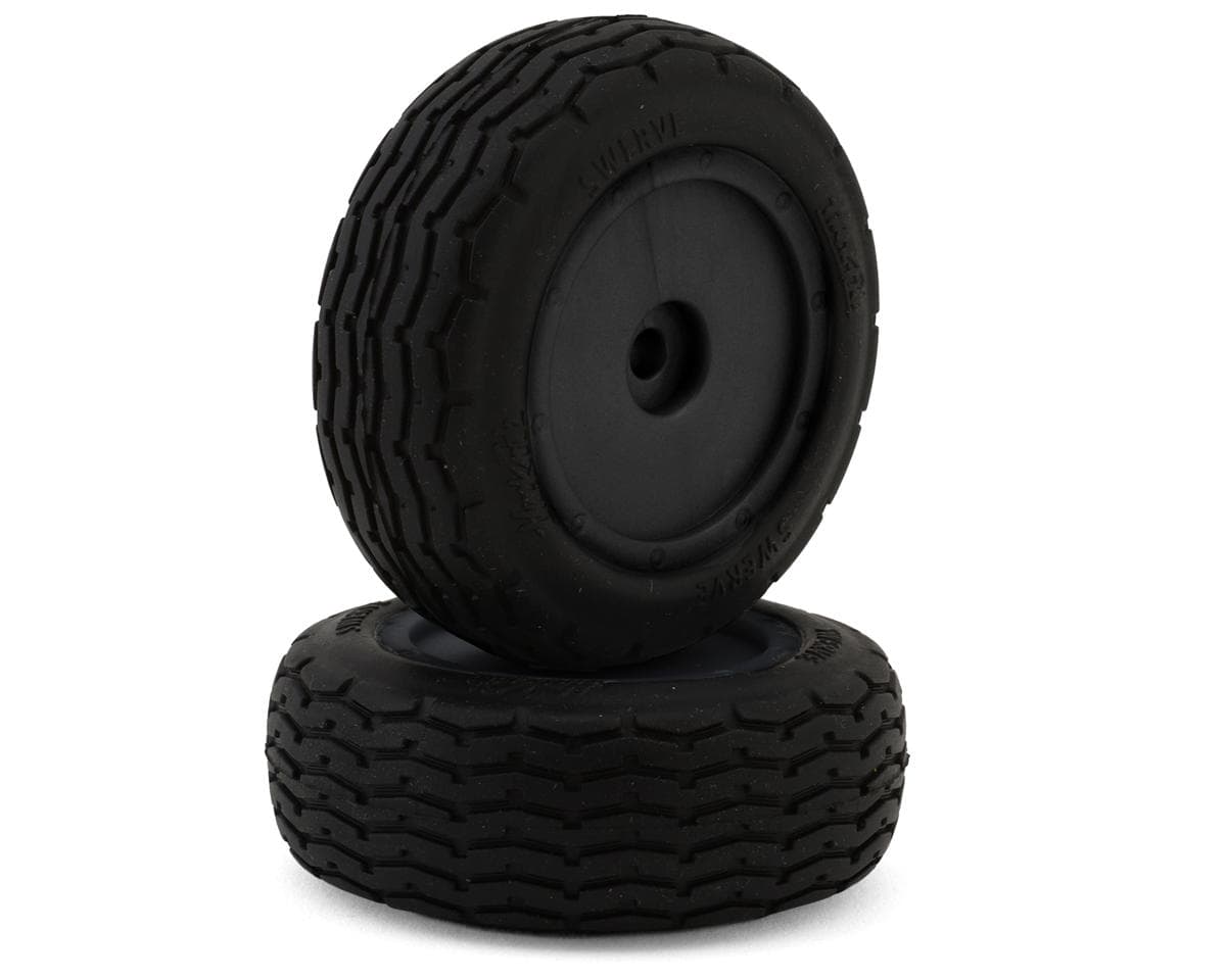 HackFab Losi Mini-B Swerve Pre-Mounted Mini Front Oval Tires (Super Soft) (Black) (2)